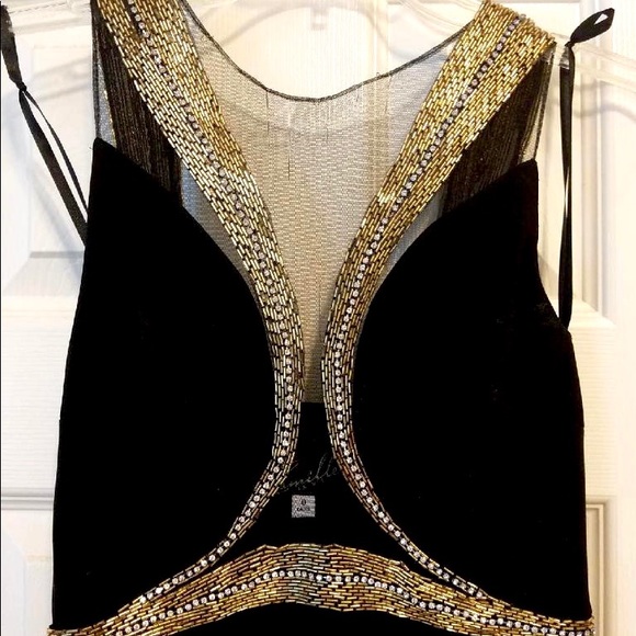 CAMILLE LA VIE Black and Gold Prom Dress - Picture 5 of 8